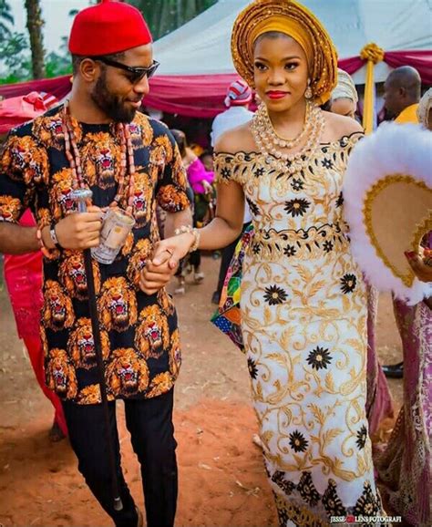 Igbo Couple In Traditional Wedding Attire For Igbankwu