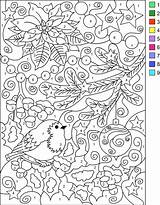 Coloring Number Color Pages Numbers Printable Adults Adult Winter Nicole Christmas Sheets sketch template