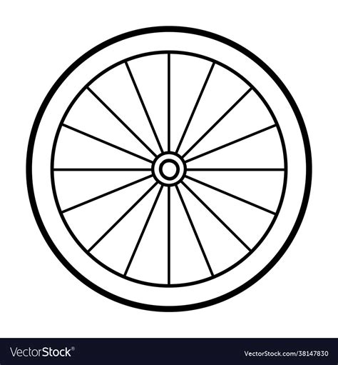 coloring book bicycle wheel royalty  vector image