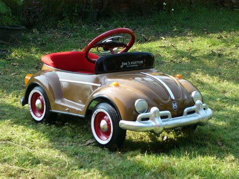 vw bug pedal car steelcraft brown bug  collection  kids
