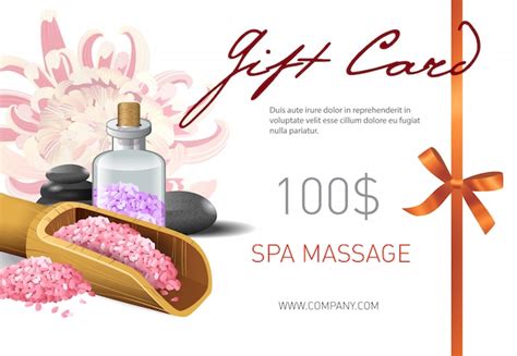 gift card spa massage lettering  salt  scoop spa salon gift
