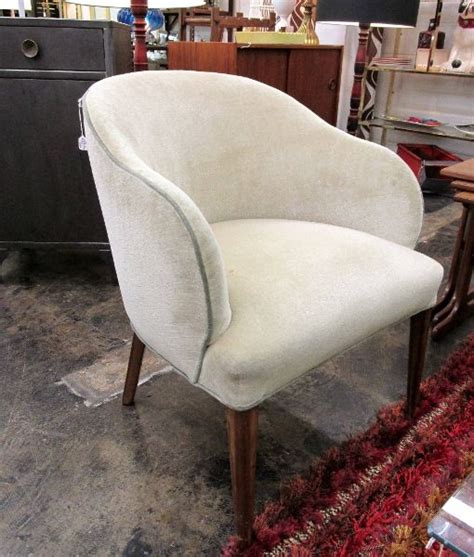cute 1950 60s barrel backed chair with original cream