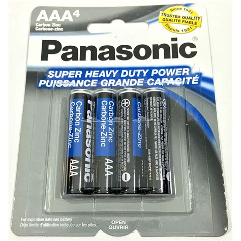 4pc Panasonic Aaa Batteries Super Heavy Duty Power Carbon Zinc Triple A