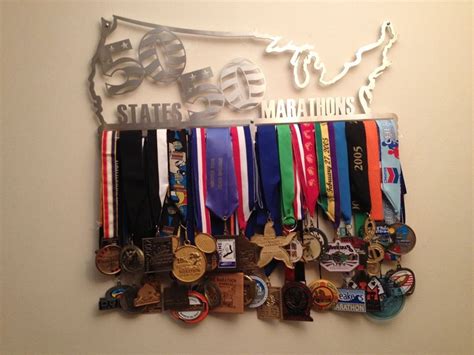 states marathon medal holder run forest run pinterest