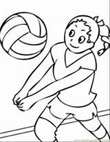 Coloring Volleyball Pages Sports Popular sketch template
