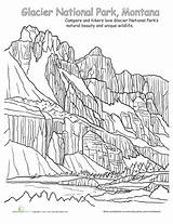 Coloring National Park Glacier Parks Pages Worksheets Joshua Tree Adult Sheet Everglades Color Mountains Sheets Designlooter Education Rocky Worksheet Montana sketch template