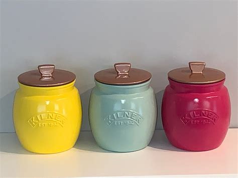tea coffee sugar canister set kitchen storage kilner retro etsy