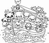 Ark Noah Coloring Noahs Pages Cartoon Printable Flood Animal Kids Boat Color Drawing Bible Story Colouring Print Animals Family Book sketch template
