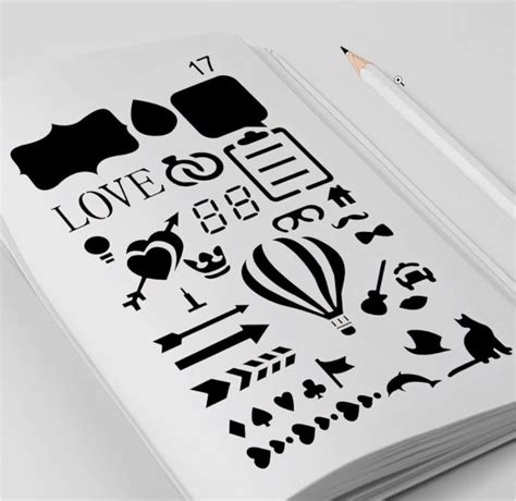 bullet journal stencil kit planner stencils journal etsy