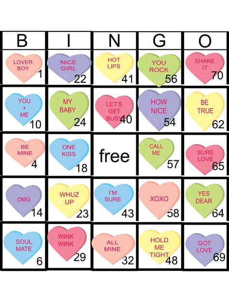 box valentines day bingo