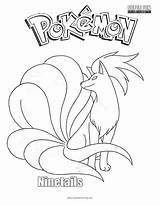 Coloring Pokemon Ninetails Tails Nine Pages Popular sketch template