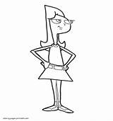 Ferb Coloring Phineas Pages Candace Cartoon Printable Animations sketch template