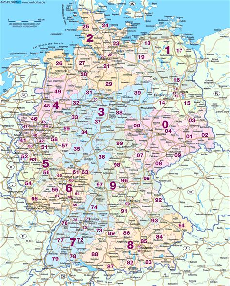karte von deutschland postleitzahlen land staat welt atlasde
