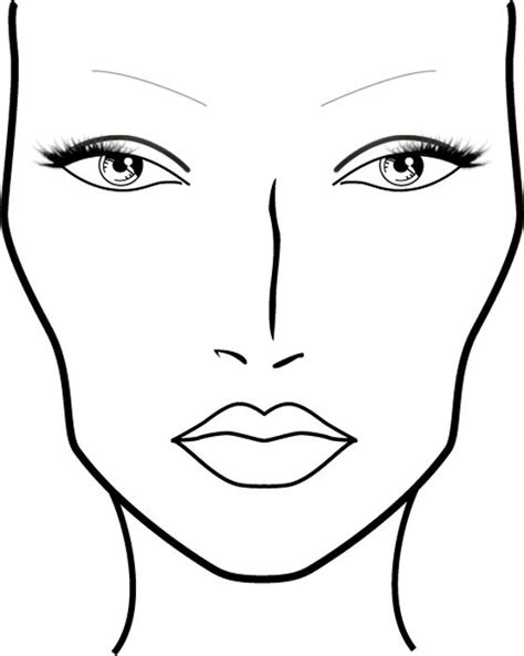 blank face template  makeup artist  card template