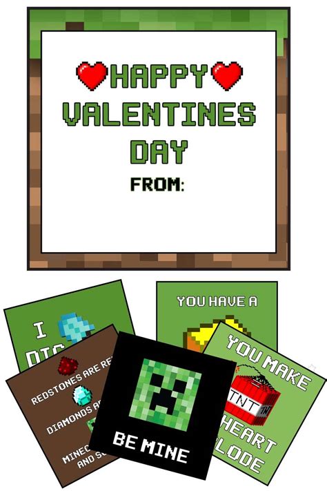 minecraft valentines day cards  epic designs