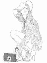 Coloring Girl Teenage Cool Pages Girls Printable Kids Beautiful Paris Sexy Popular sketch template