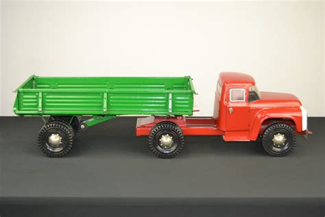 vintage large semi trailer truck toy ussr  retro station