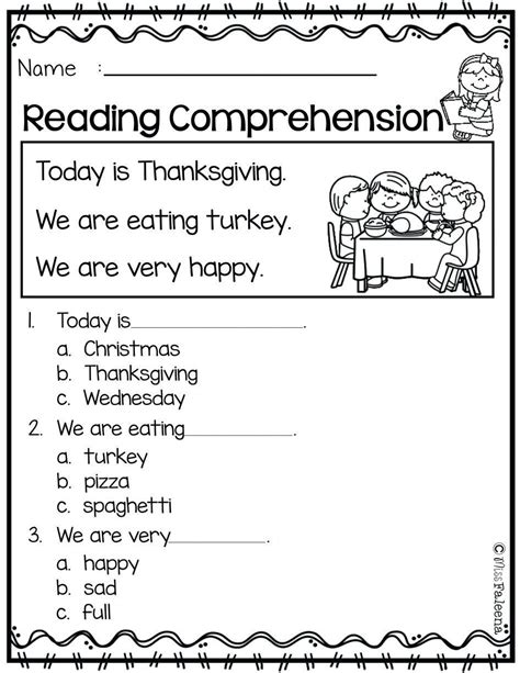 kindergarten reading comprehension worksheets worksheet  kids