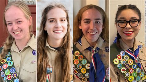 Female Eagle Scouts For The First Time Girls Were Eligible To Be