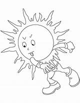 Heat Sun Coloring Throwing Pages Kids sketch template