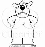 Dog Angry Standing Hands Hips Big Clipart Cartoon His Coloring Thoman Cory Outlined Vector Small 2021 sketch template