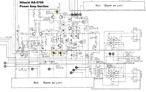 hitachi ha  schematic power amp section fuse resistors marked hifi forumde bildergalerie