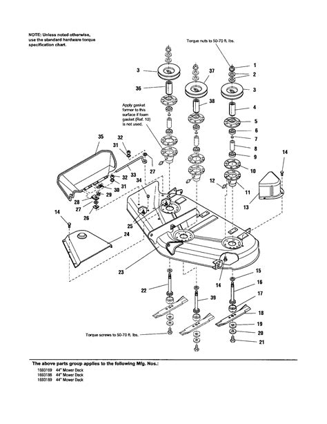 housingarborsblades diagram parts list  model  simplicity parts riding mower