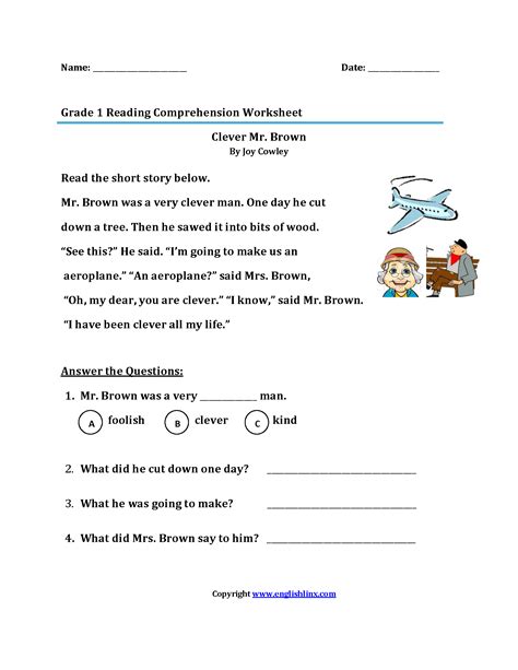 kindergarten reading fluency worksheets short stories  comprehension questions