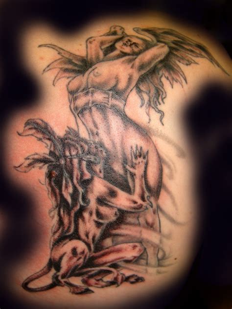 Exotic Lady Demon And Angel Tattoo Images Tattoomagz