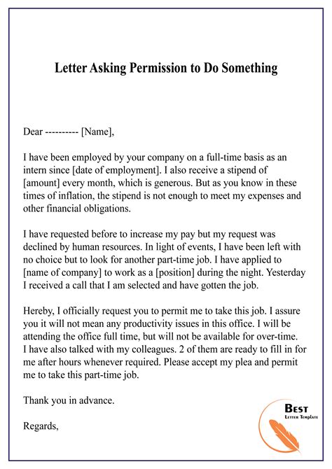 letter  permission      letter template