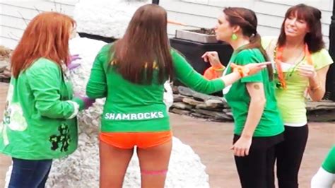 drunk girls lose their minds when snowman comes to life hidden camera practical joke youtube