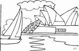Sydney Coloring Opera House Pages Ocean Printable Template Color Drawings Sketch sketch template