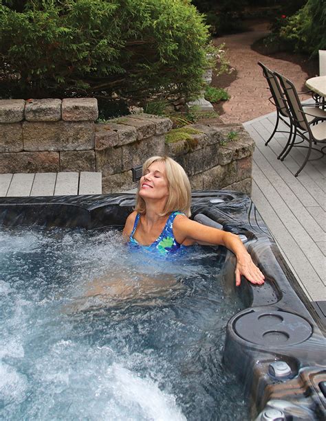 Woman Relaxing Hot Tub Highland Spas
