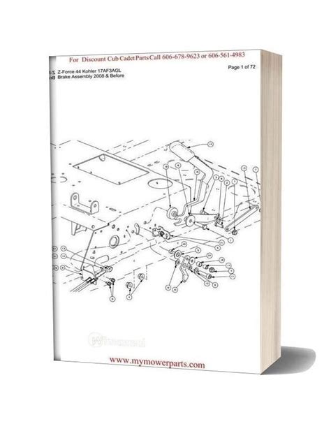 cub cadet parts manual  model  force  kohler afagl