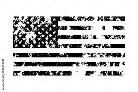 black  white american flag grunge usa flag vector illustration