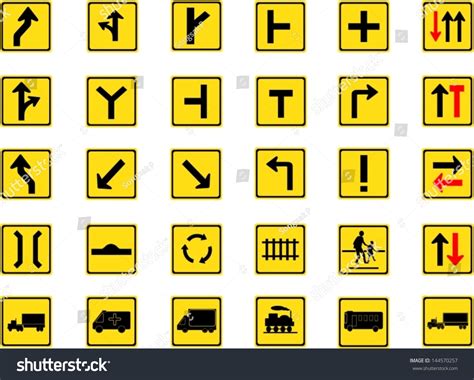 vector illustration square yellow road signs