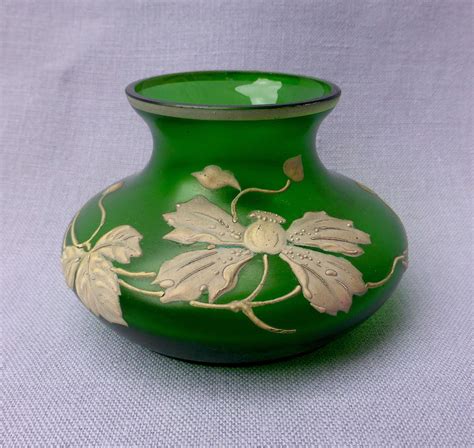 Art Nouveau Bohemian Satin Glass Vase In All Items