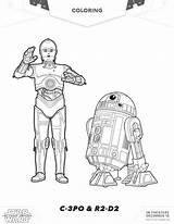 Coloring Dibujos R2 Awakens 3po Starwars Coloriages Sweeps4bloggers Hispanaglobal Hispana sketch template