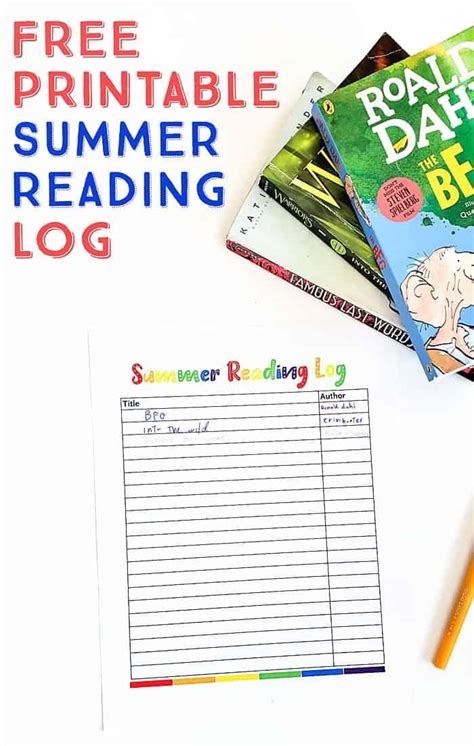 printable summer reading log  kids scattered thoughts