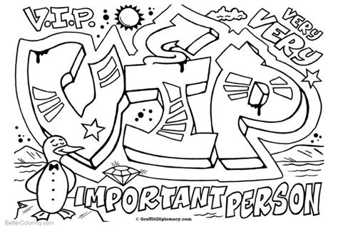 graffiti letters coloring pages vip  printable coloring pages