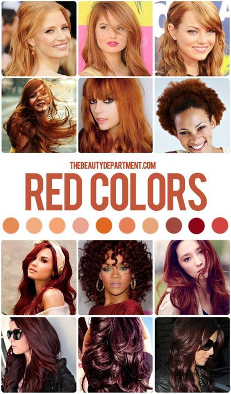 real beauty hair color guide reds