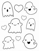 Ghost Drawing Drawings Cute Kawaii Halloween Simple Outlines Ghosts Cartoon Coloring Pages Doodles Outline Doodle Disegni Easy Tattoo Stuff Amusing sketch template