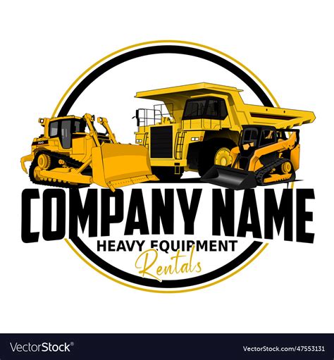 heavy equipment rentals company logo royalty  vector