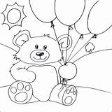 Globos Balloons Oso Ursinhos Pintar Osos Ursos Cumpleanos Paracolorear Marcadores Urso Familyfriendlywork sketch template
