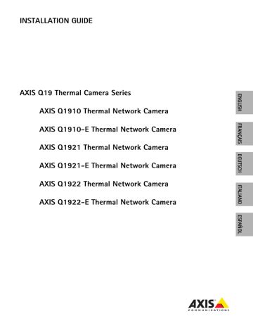 installation guide axis  thermal camera series axis  thermal