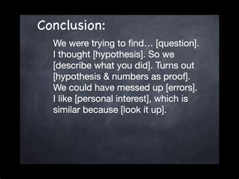 scientific method conclusion youtube