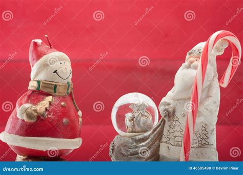 santa claus  snowman stock photo image  holiday