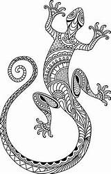 Coloring Pages Adults Animal Gecko Colouring sketch template