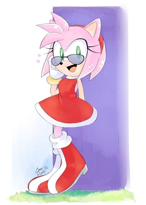 amy with glasses by amoretoylover amy the hedgehog drawing cartoon