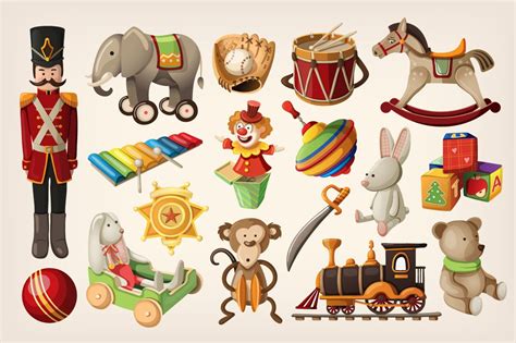 retro toys animal illustrations creative market